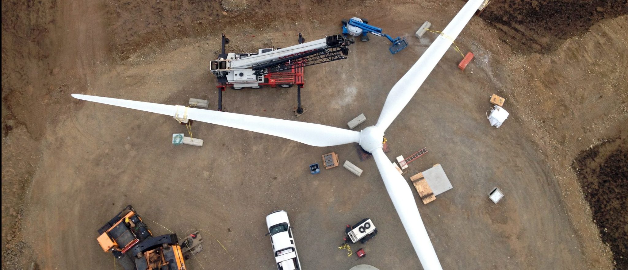 Clean energy construction sites for utility-scale solar and wind projects