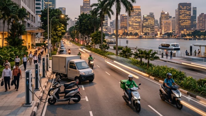 Tracxn report graphic illustrating the EV startup landscape in Southeast Asia