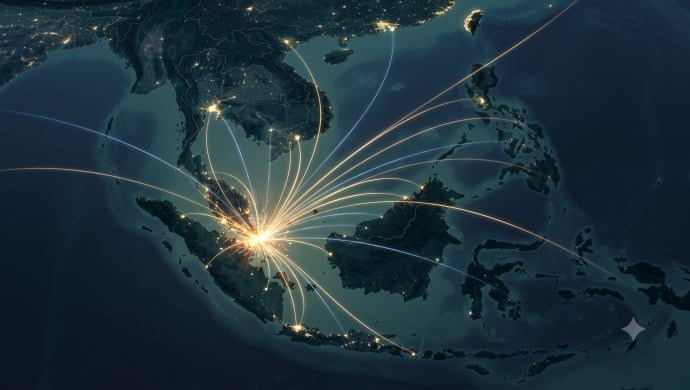 Map or chart illustrating Singapore's share of Southeast Asian startup funding