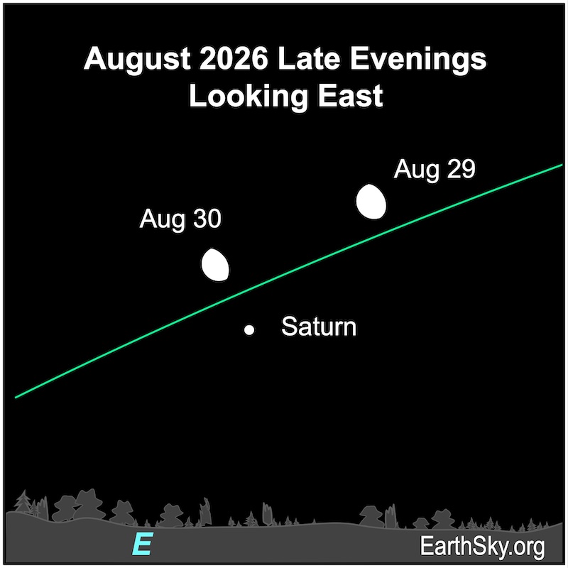Saturn visible in the night sky