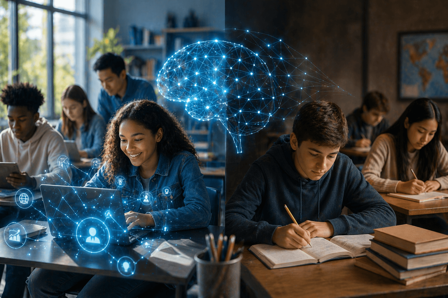 AI Literacy visualization showing digital divide