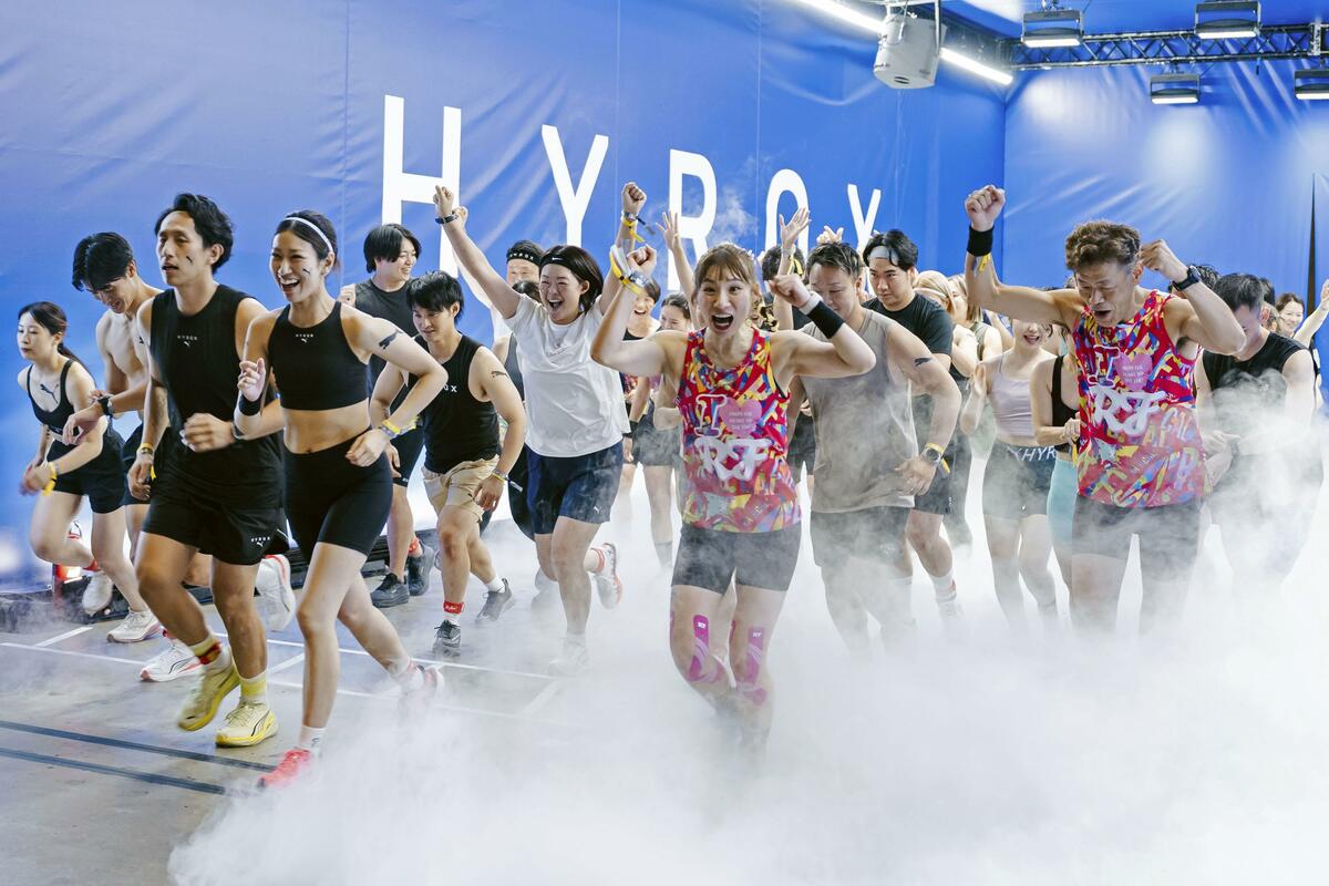 Hyrox participants racing in Japan, as featured by Kyodo News