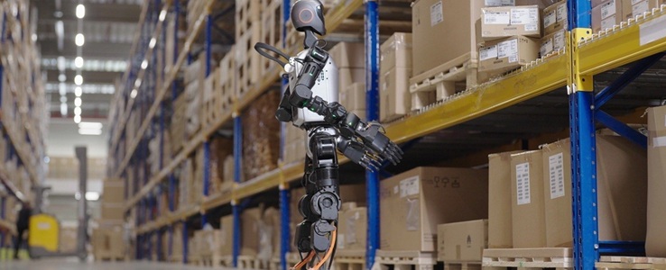 Accenture humanoid robot deployed in a warehouse setting