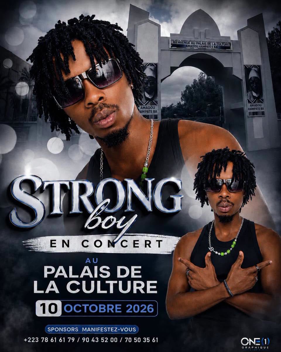 Promotional poster for Strong Boy's concert at Palais de la Culture