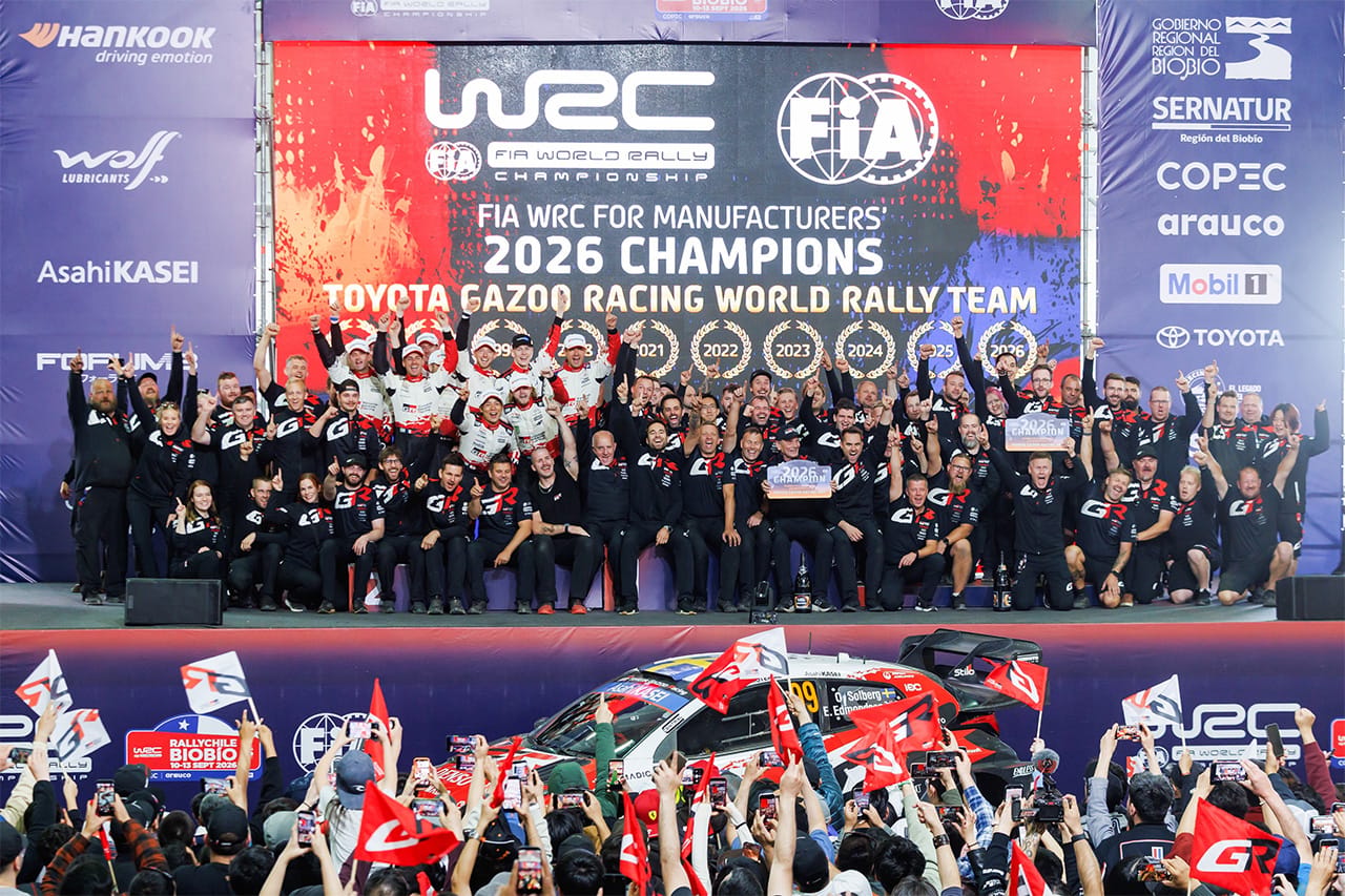 Toyota WRC car celebrating title