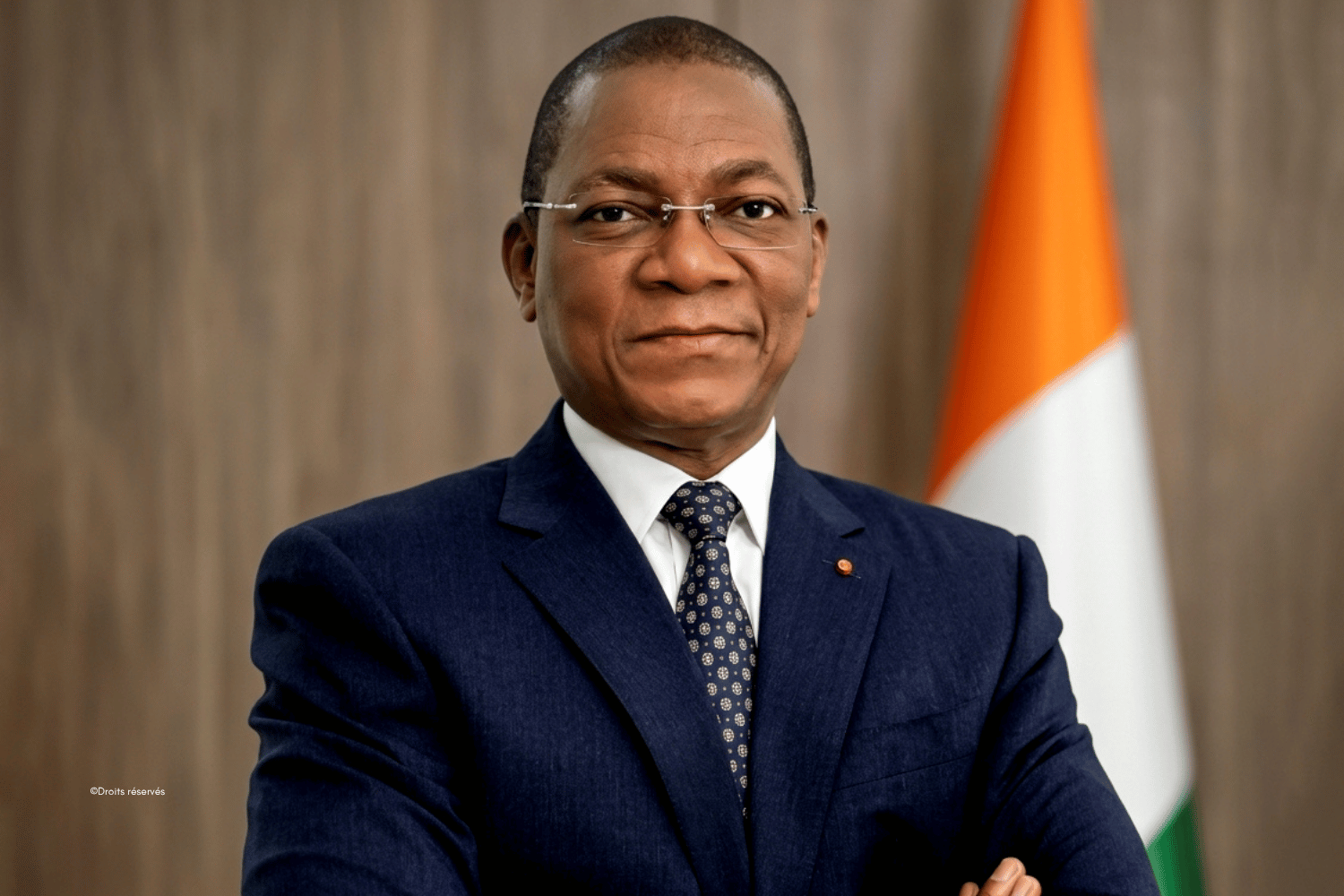 Minister Bruno Koné announcing cocoa prices in Abidjan
