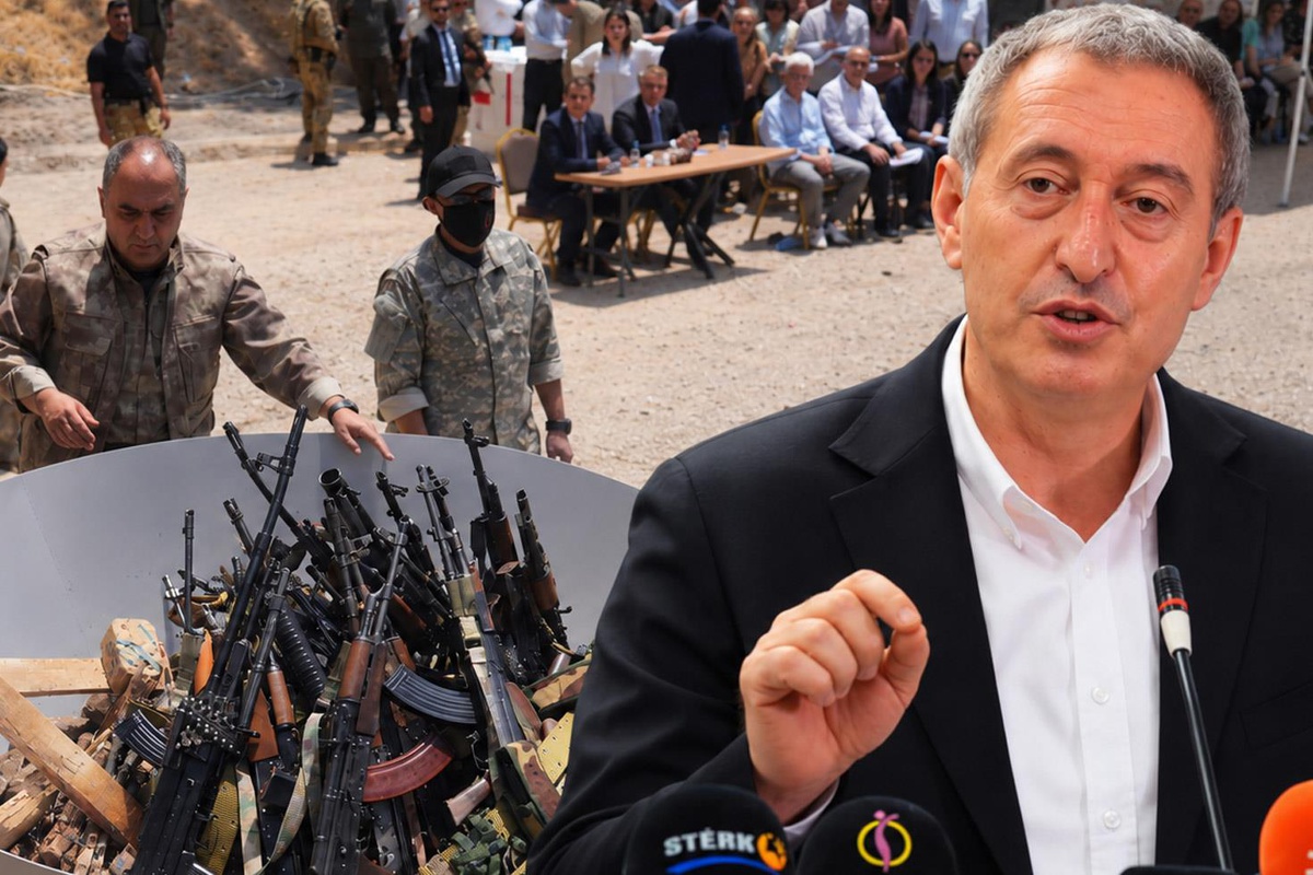 DEM Party Co-Chair Tuncer Bakırhan speaking at a press conference