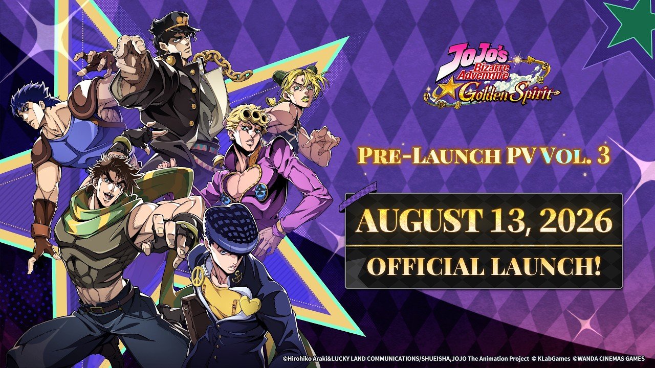 Key art for JoJo's Bizarre Adventure: Golden Spirit, a strategy RPG that recently launched on mobile