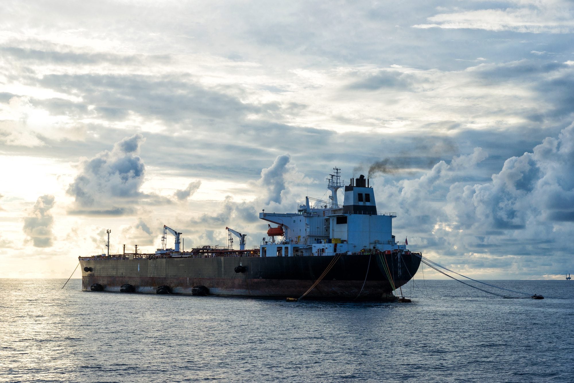 Container ship at sea
