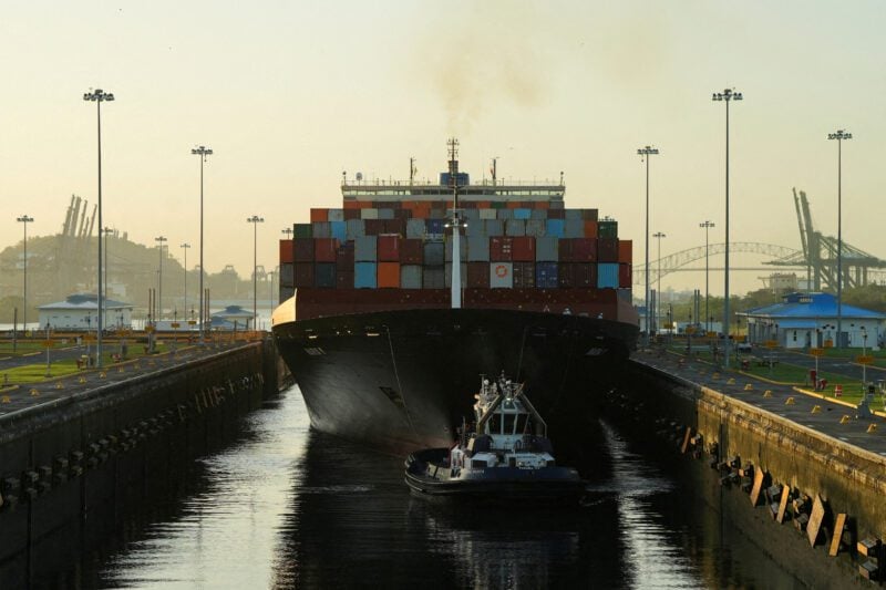 Gas Tanker at Panama Canal