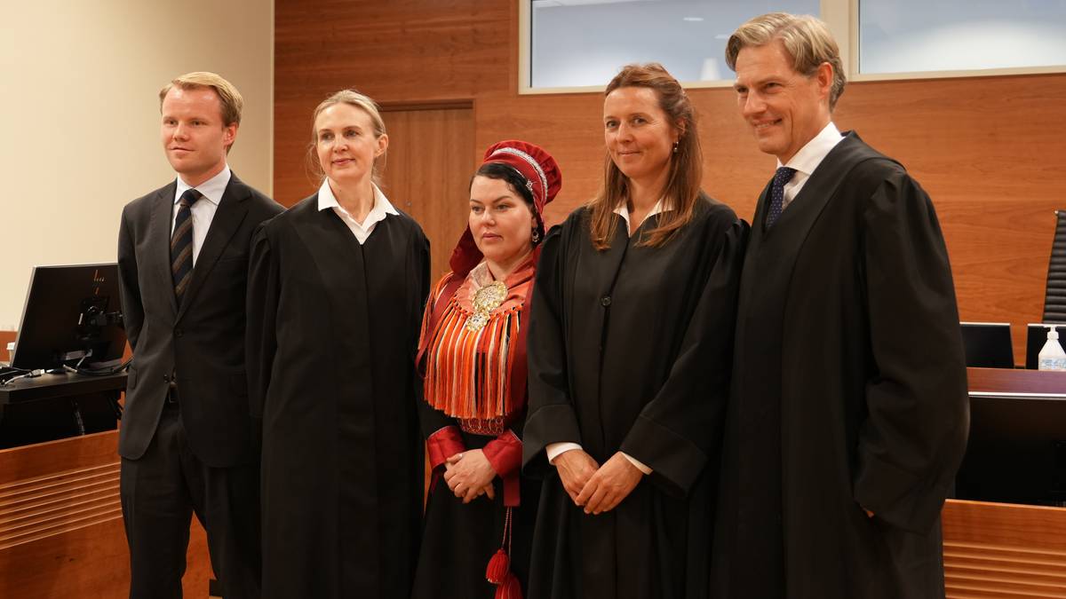 Outside the Court of Appeal during the closing arguments reported by NRK Sápmi