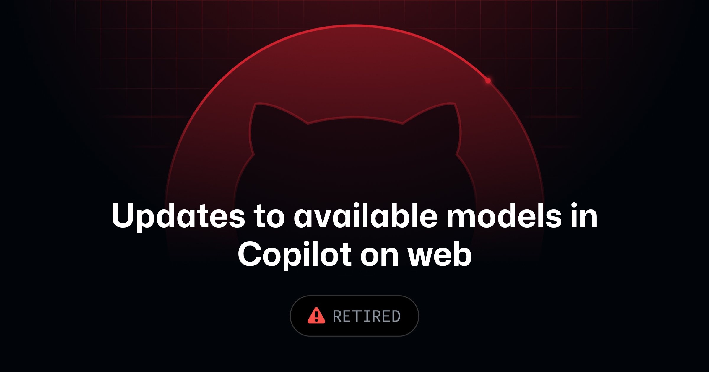 GitHub Copilot web model update announcement