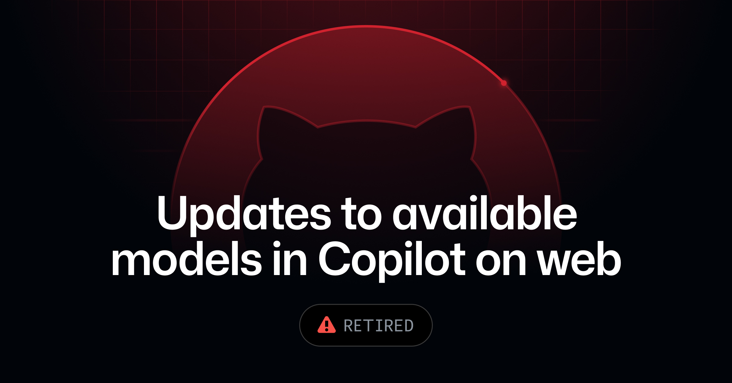 GitHub Copilot Web — Available Models Update announcement image