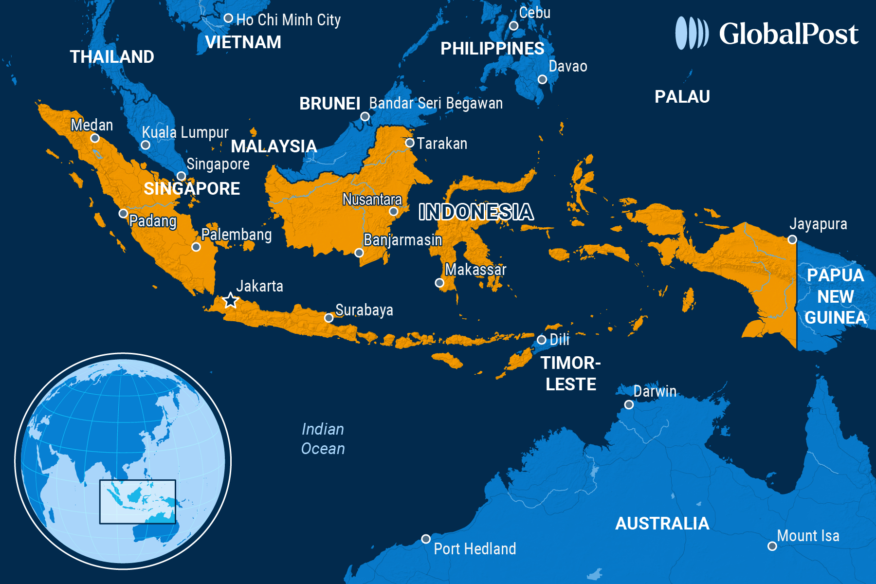Aerial view of Nusantara's partially completed government district