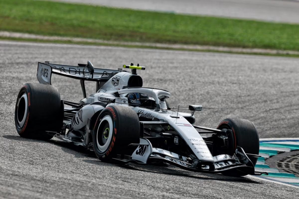 Cadillac F1 cars during the 2026 Singapore Grand Prix