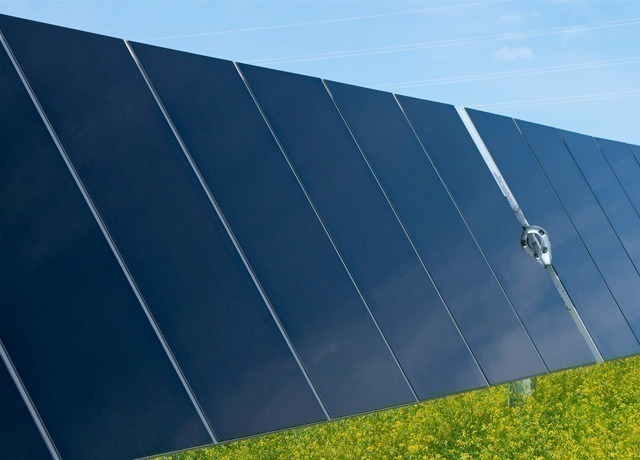 Solar panels representing major project advancements