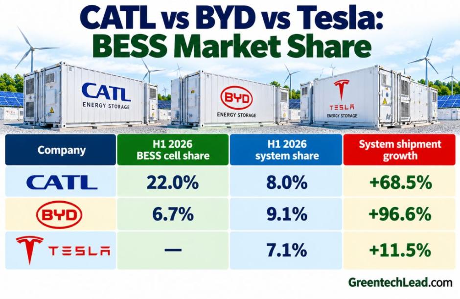CATL vs BYD BESS Share