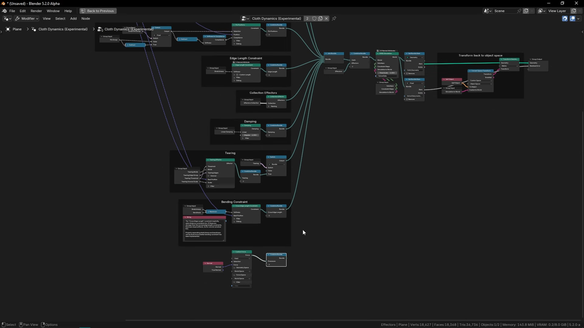 Screenshot showing Blender 5.2's improved geometry nodes system