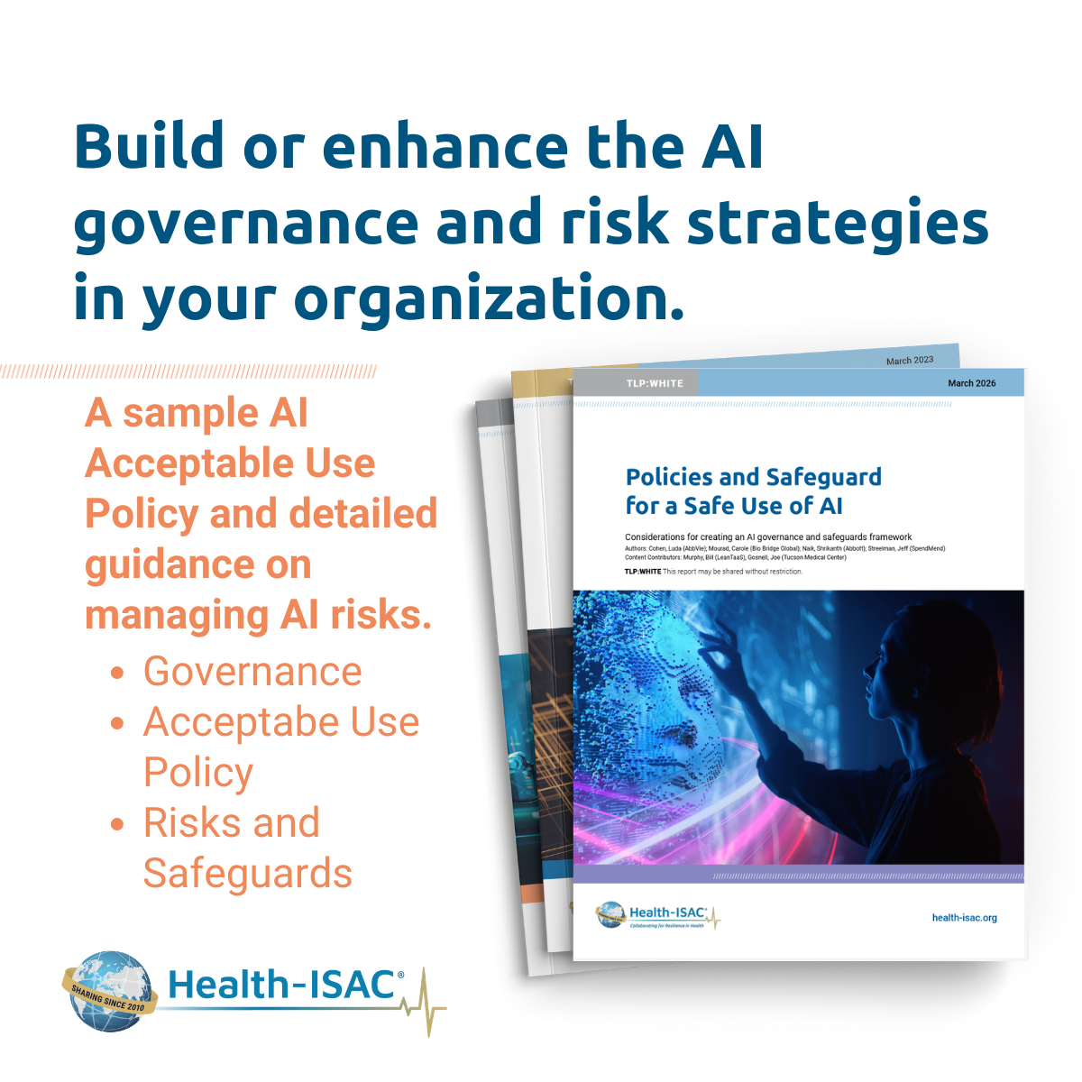 Health-ISAC AI Policies white paper LinkedIn card