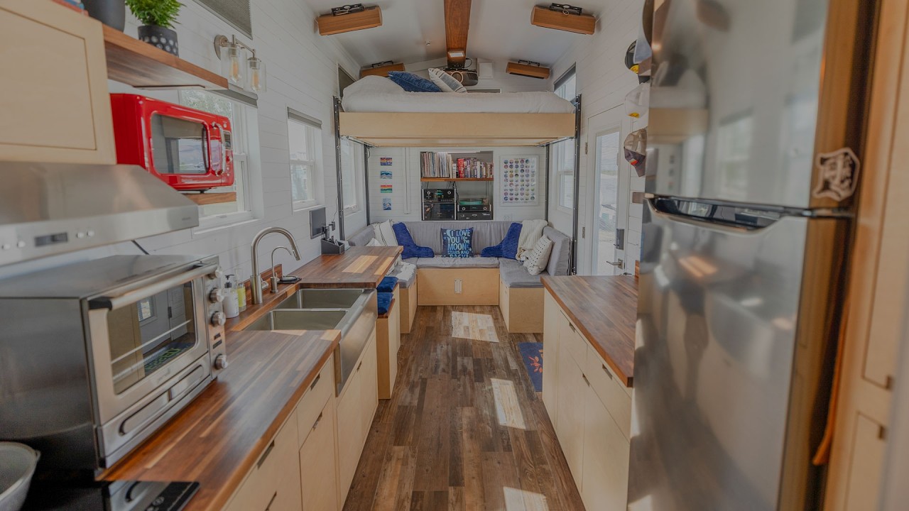 Empty nesters' custom tiny home exterior and interior design