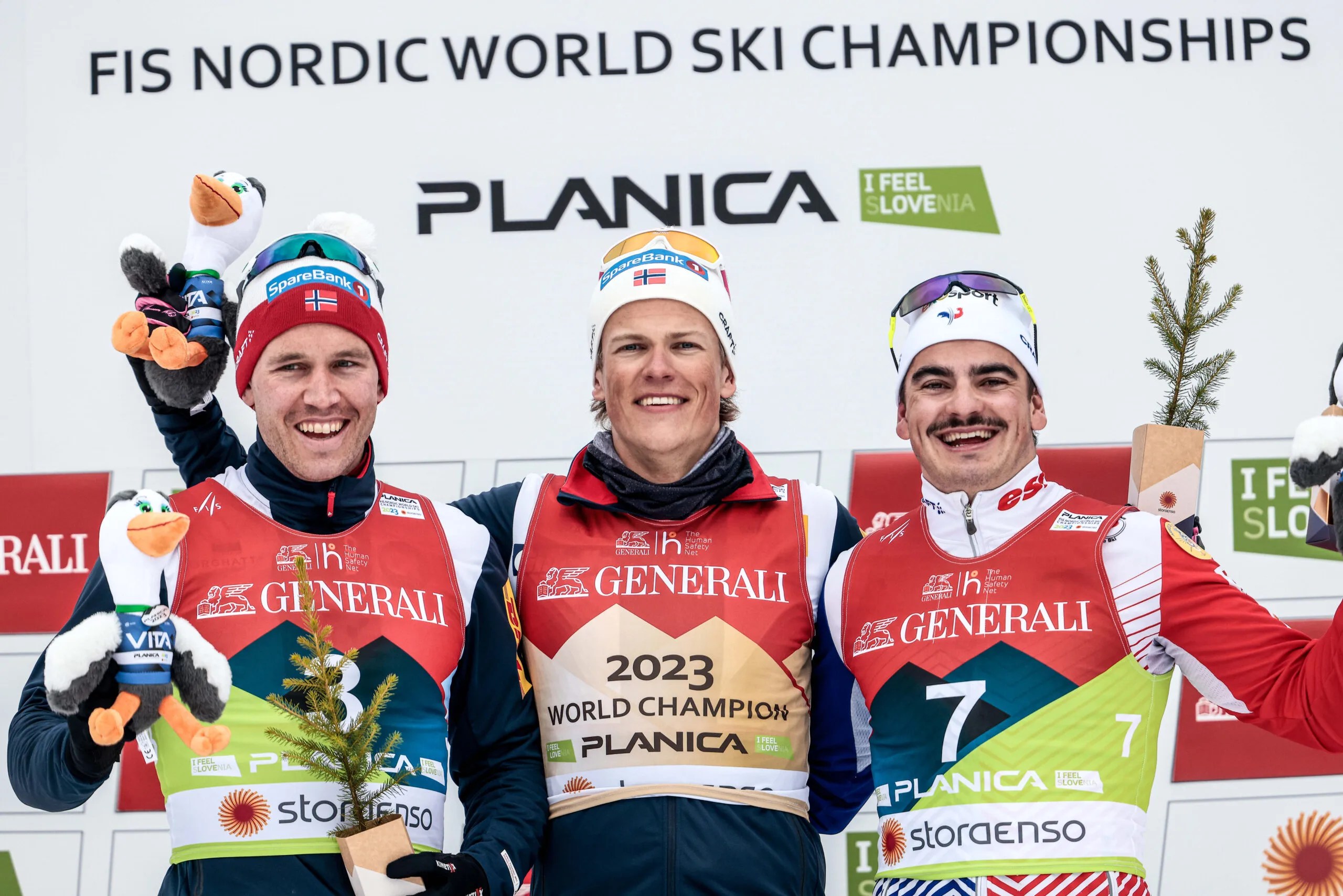 Group of biathletes at a World Cup event