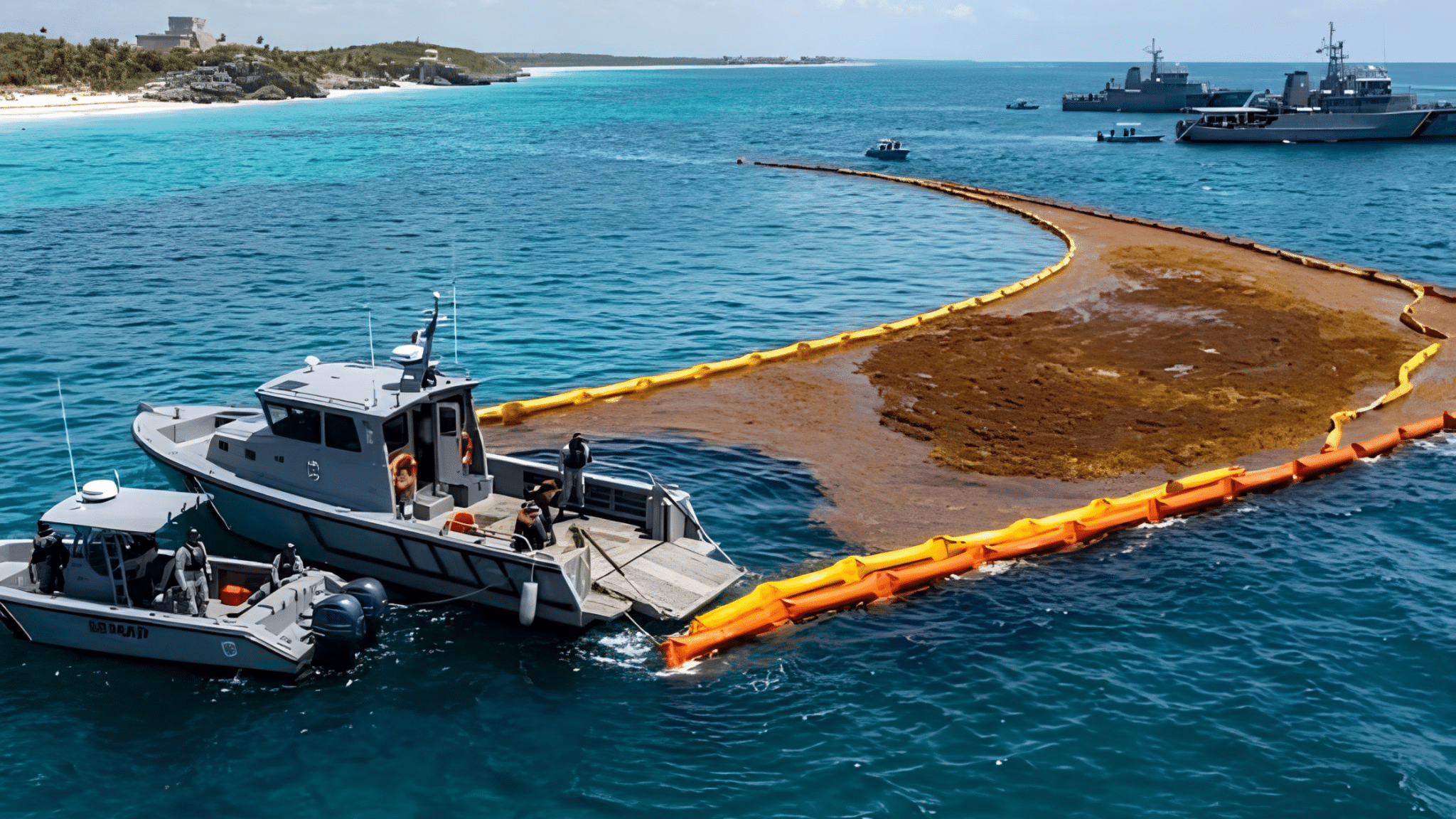 Visual representation of sargassum affecting 42% of Quintana Roo beaches