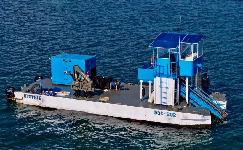 Image showing the dynamic barriers tested by the Mexican Navy