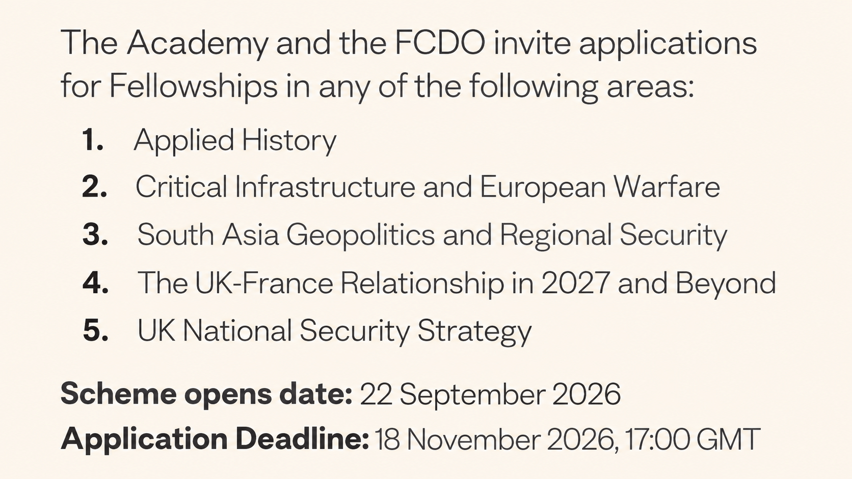 British Academy Innovation Fellowship 2026 programme announcement