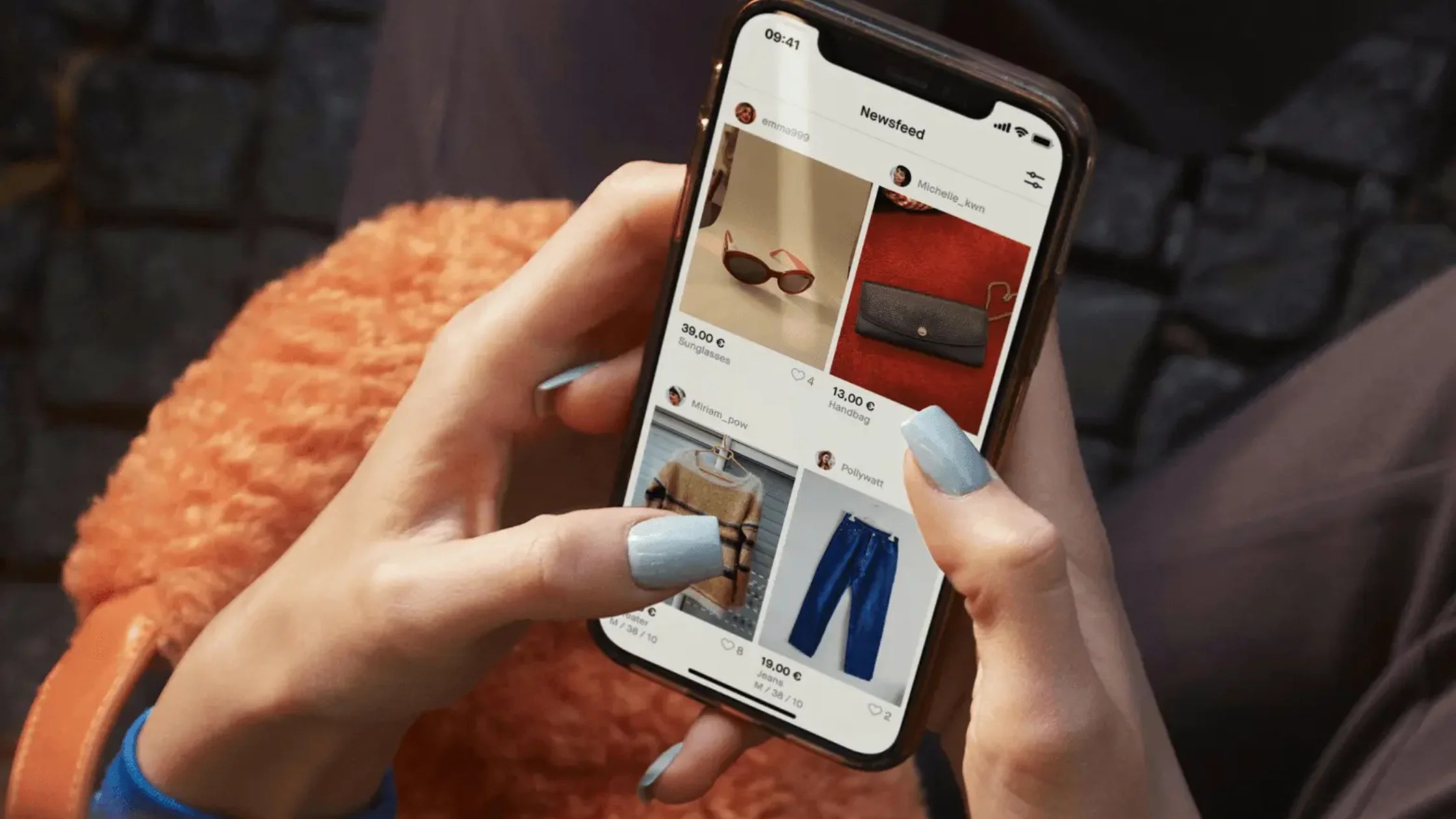 A graphic showing Vinted's brand identity and resale platform interface