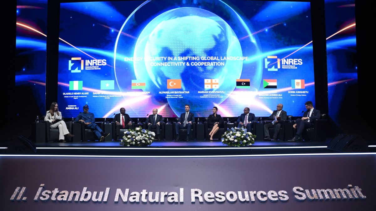 Turkey Energy Minister Bayraktar speaks at the Istanbul Natural Resources Summit on renewable energy strategy