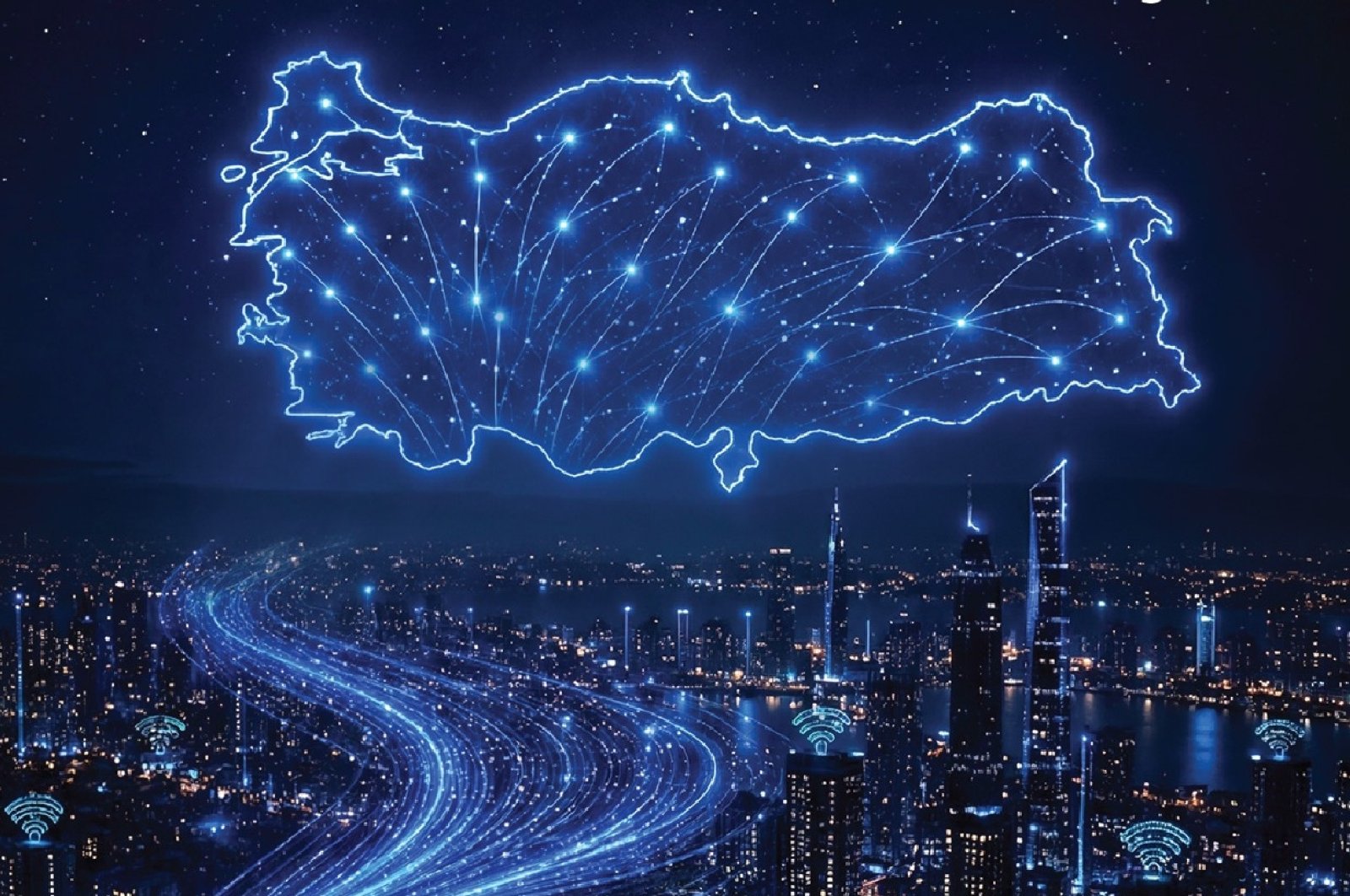 Türk Telekom network infrastructure and fiber connectivity visualization