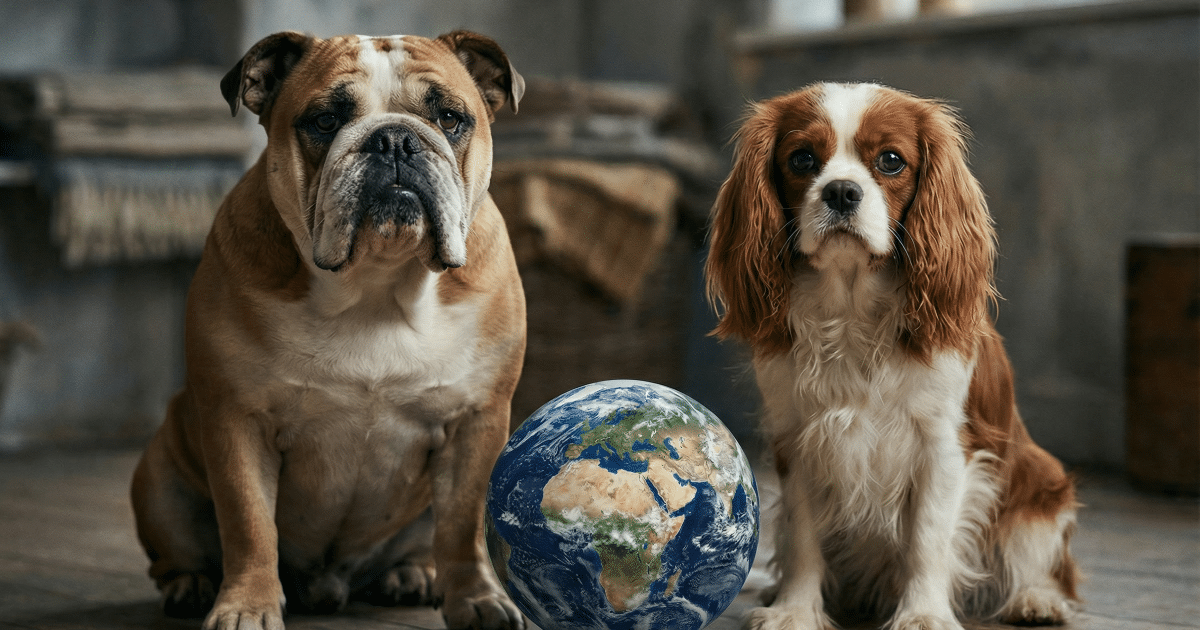 Bulldogs showing extreme flat-faced features