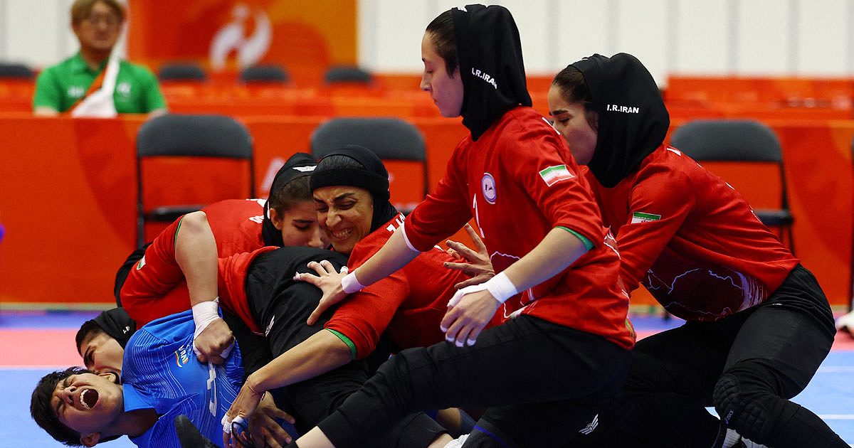 Iran's women's kabaddi team during their Asian Games 2026 campaign