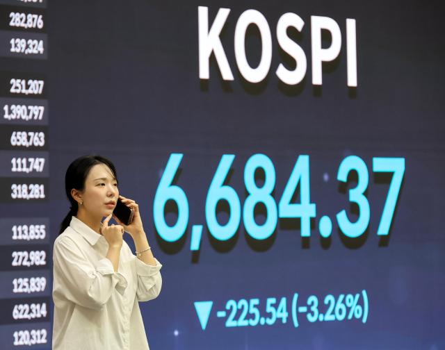 Stock market chart showing decline