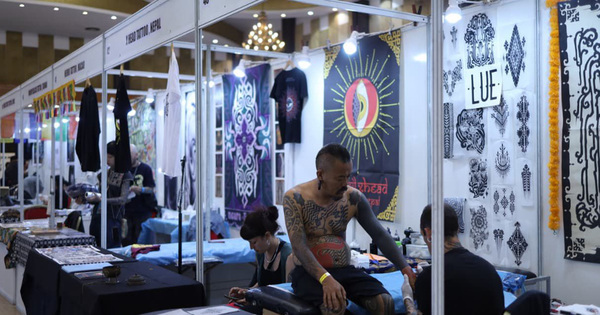 Artists and enthusiasts at the 13th International Nepal Tattoo Convention in Lalitpur