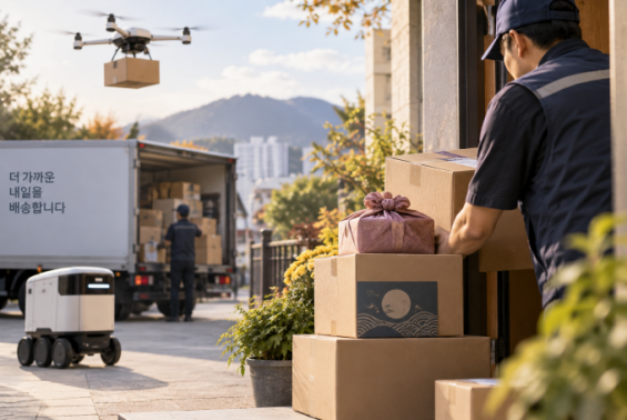 Drone and Robot Delivery System Test