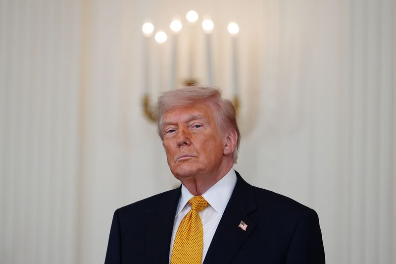 Photo of U.S. President Trump speaking at the White House
