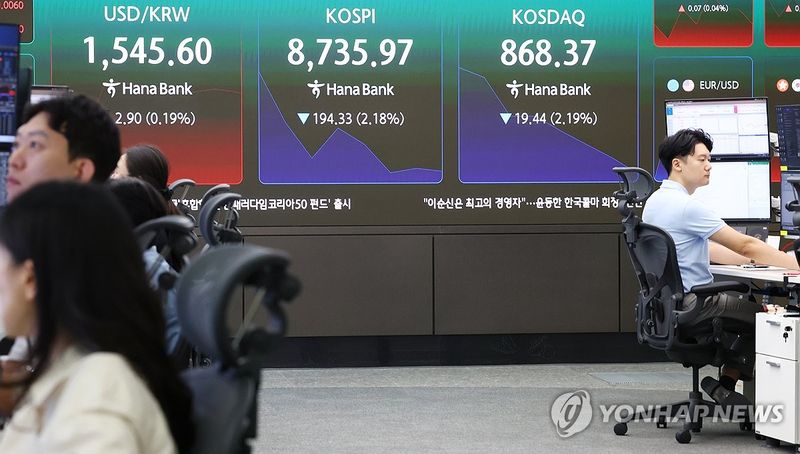 한국 증시의 극심한 변동성 차트