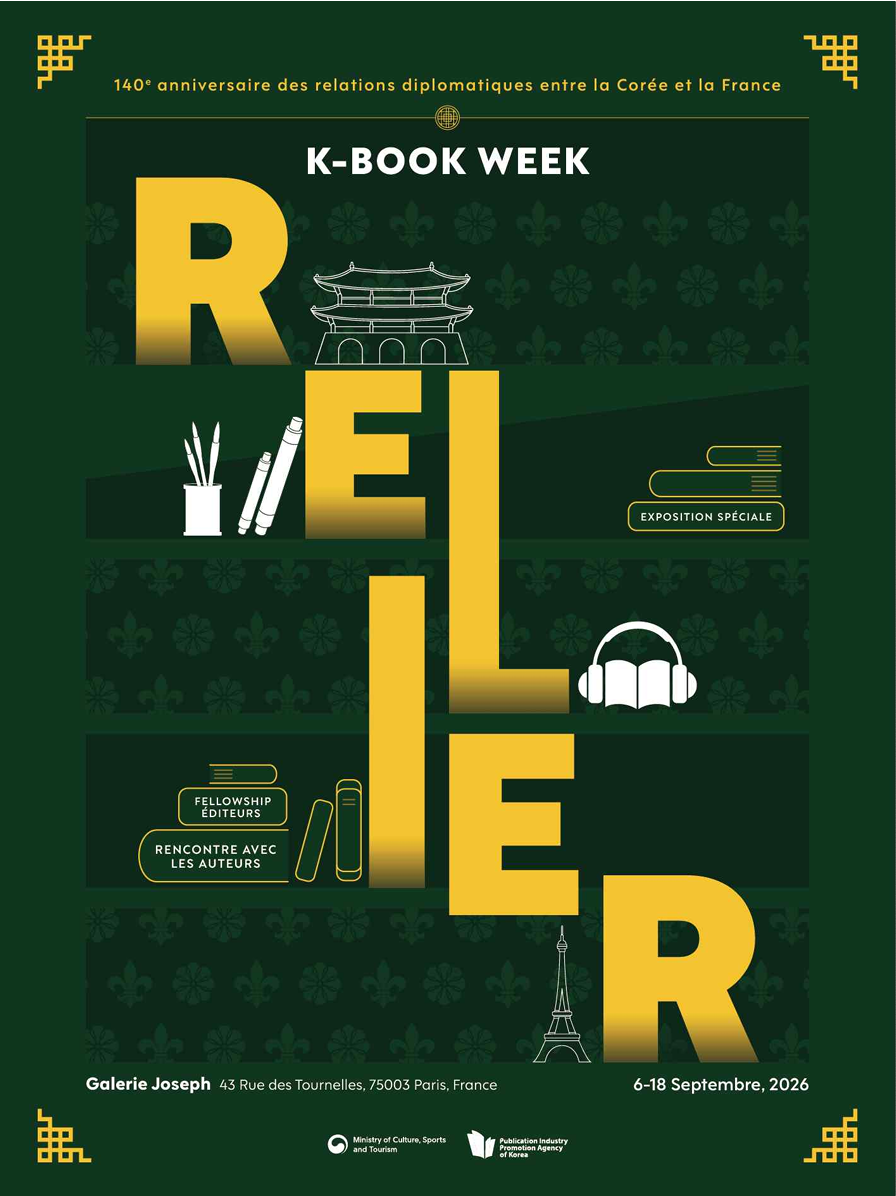 Promotional graphic for K-Book Week in Paris