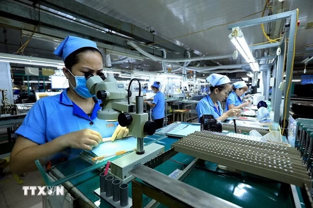 Vietnamese industrial facility with environmental sustainability features and green energy infrastructure