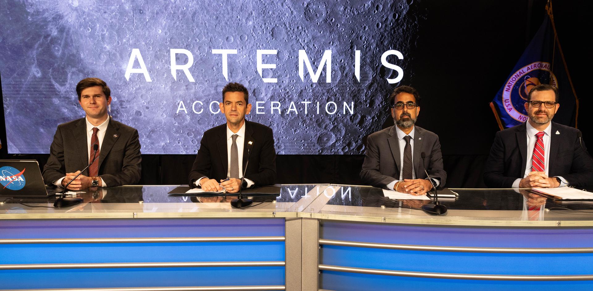 NASA Administrator Jared Isaacman speaking at the Artemis update press conference