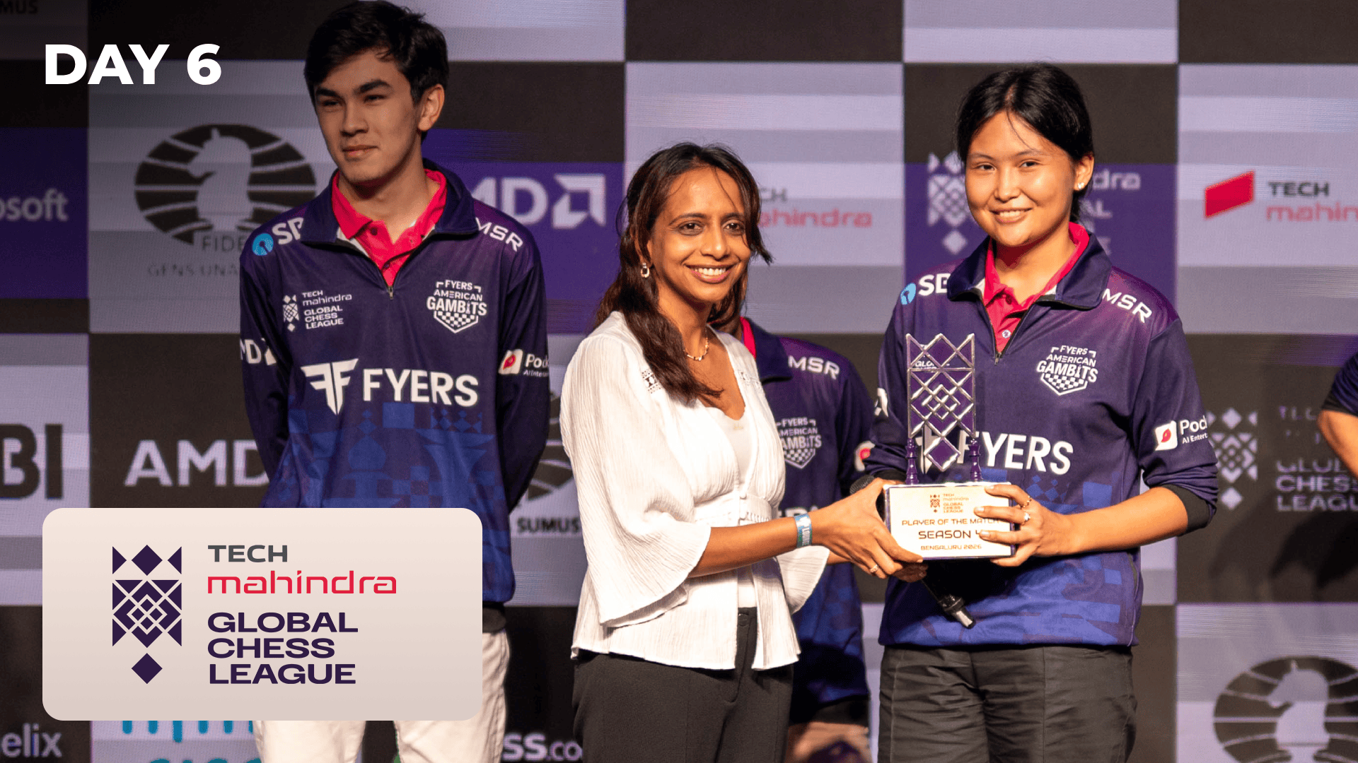 Three teams tied for the lead in the Global Chess League