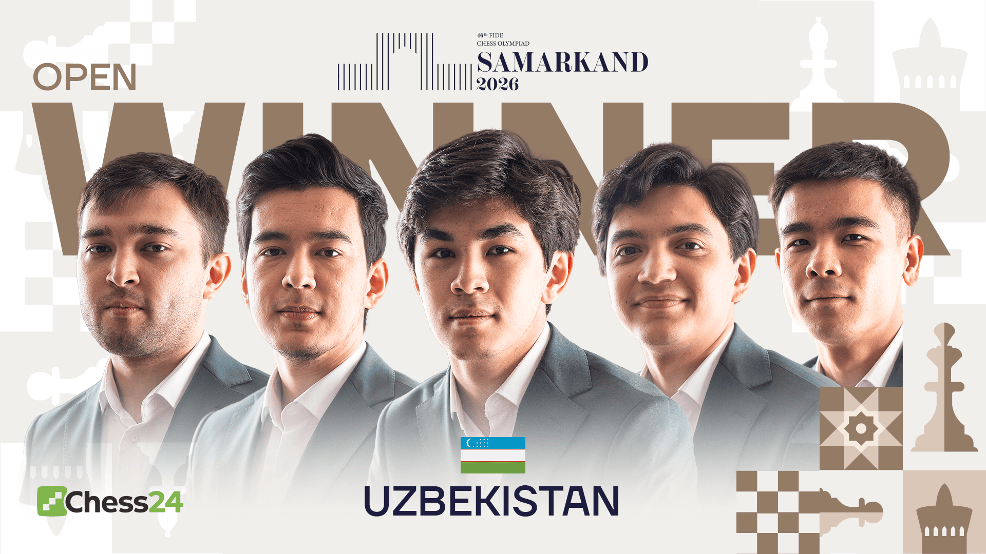 Uzbekistan celebrating their Olympiad gold in Samarkand