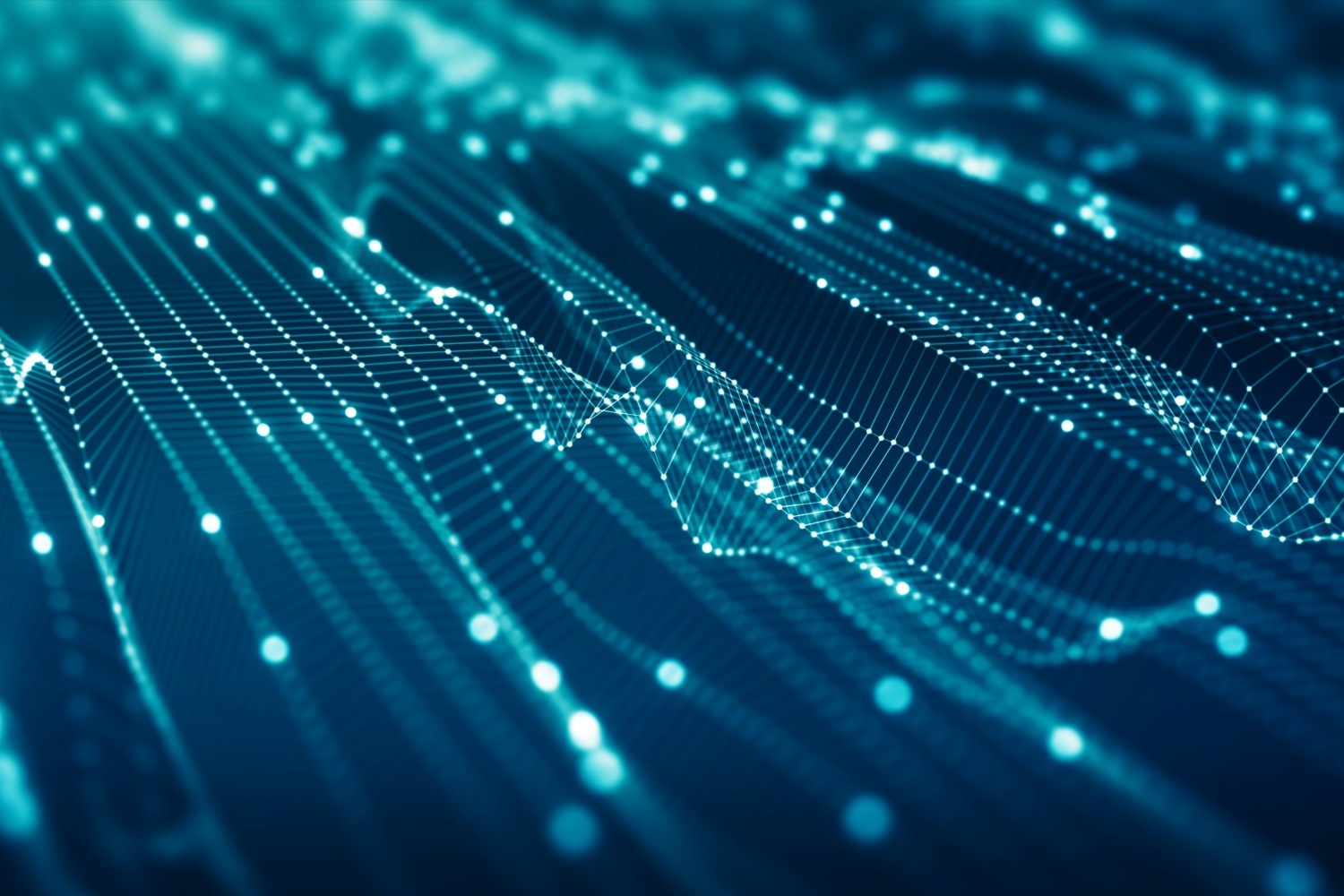 Abstract green light lines, representing the evolving AI governance landscape following the EU trilogue failure