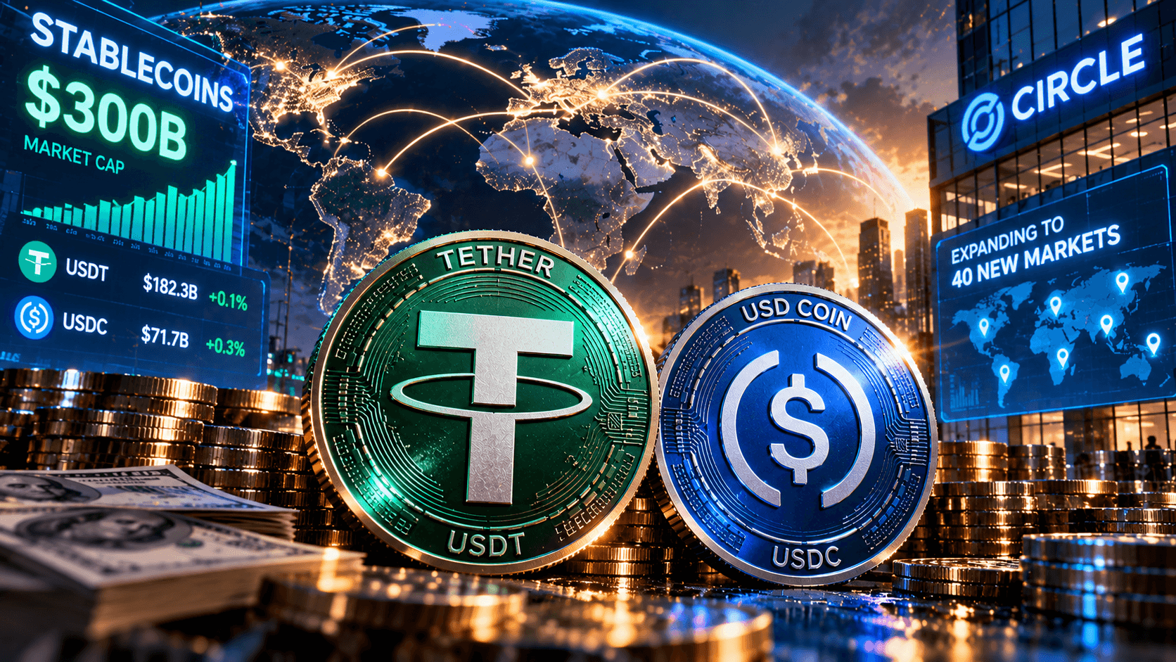 Stablecoin market reaching $300 billion