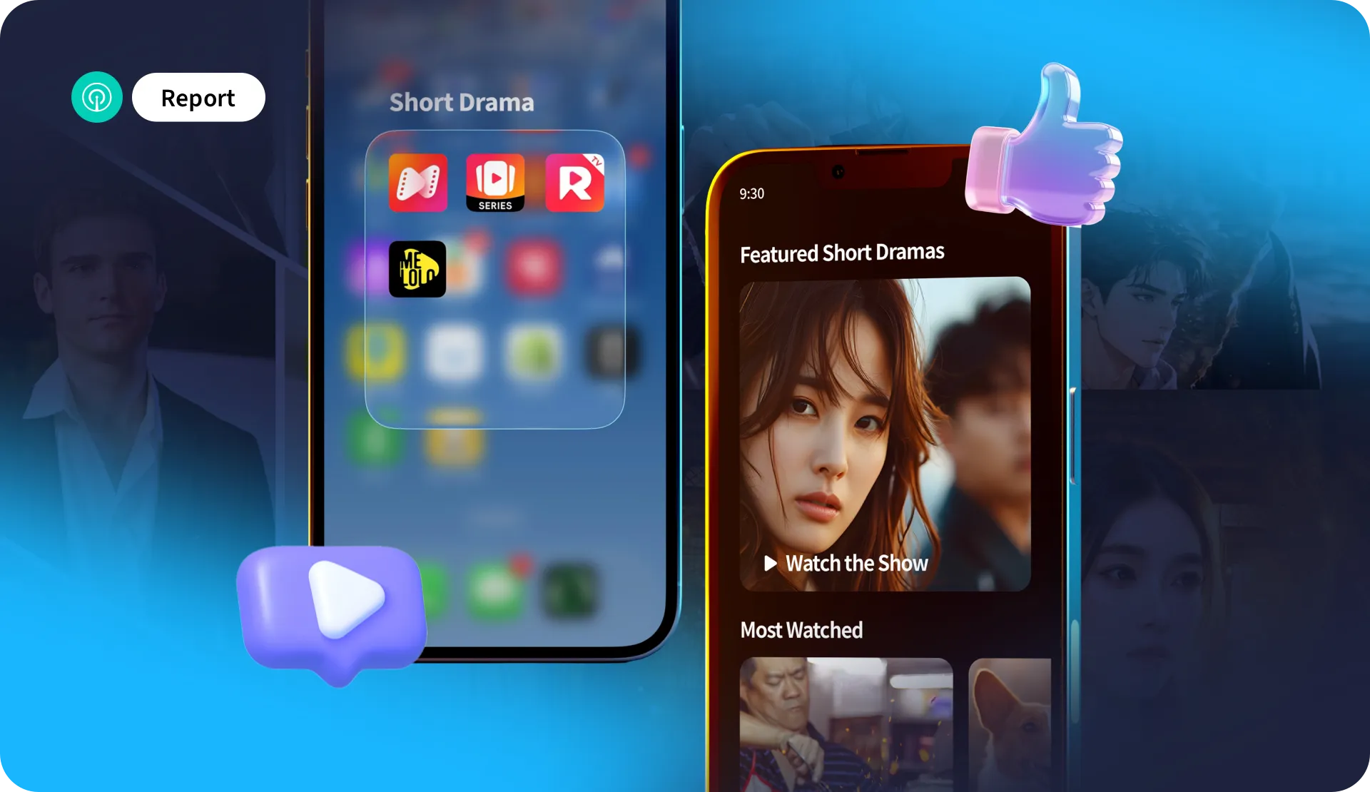 State of Short Drama Apps 2026 report cover showing app rankings