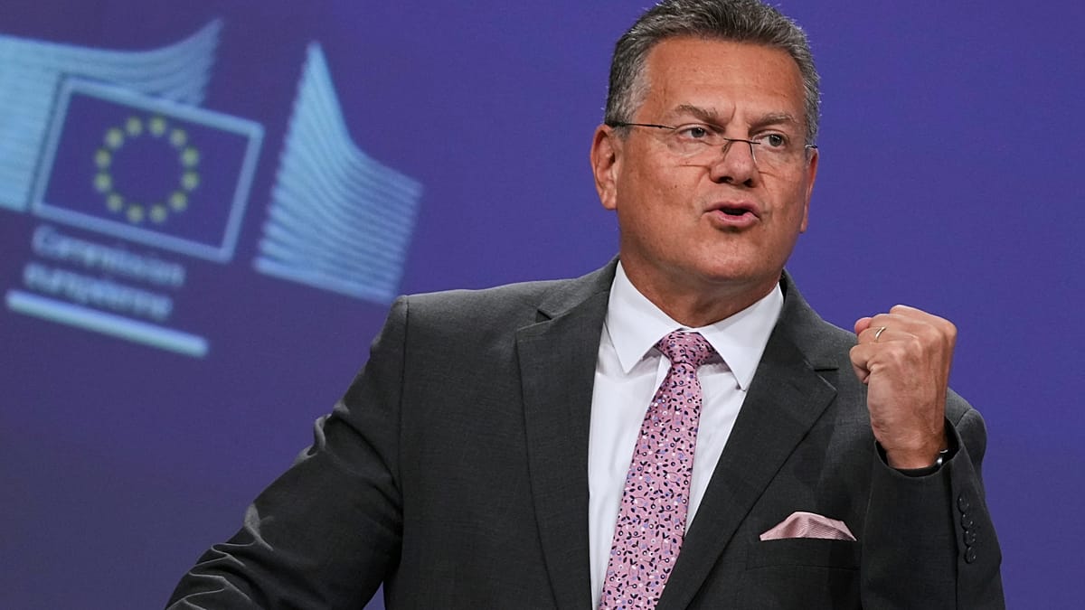 EU Trade Commissioner Maroš Šefčovič speaks on defending EU industrial jobs against Chinese pressure