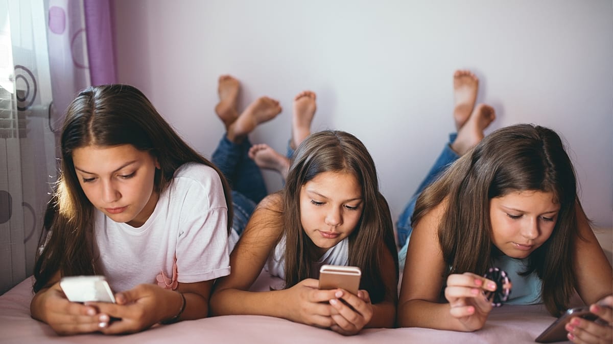 Young people using digital devices