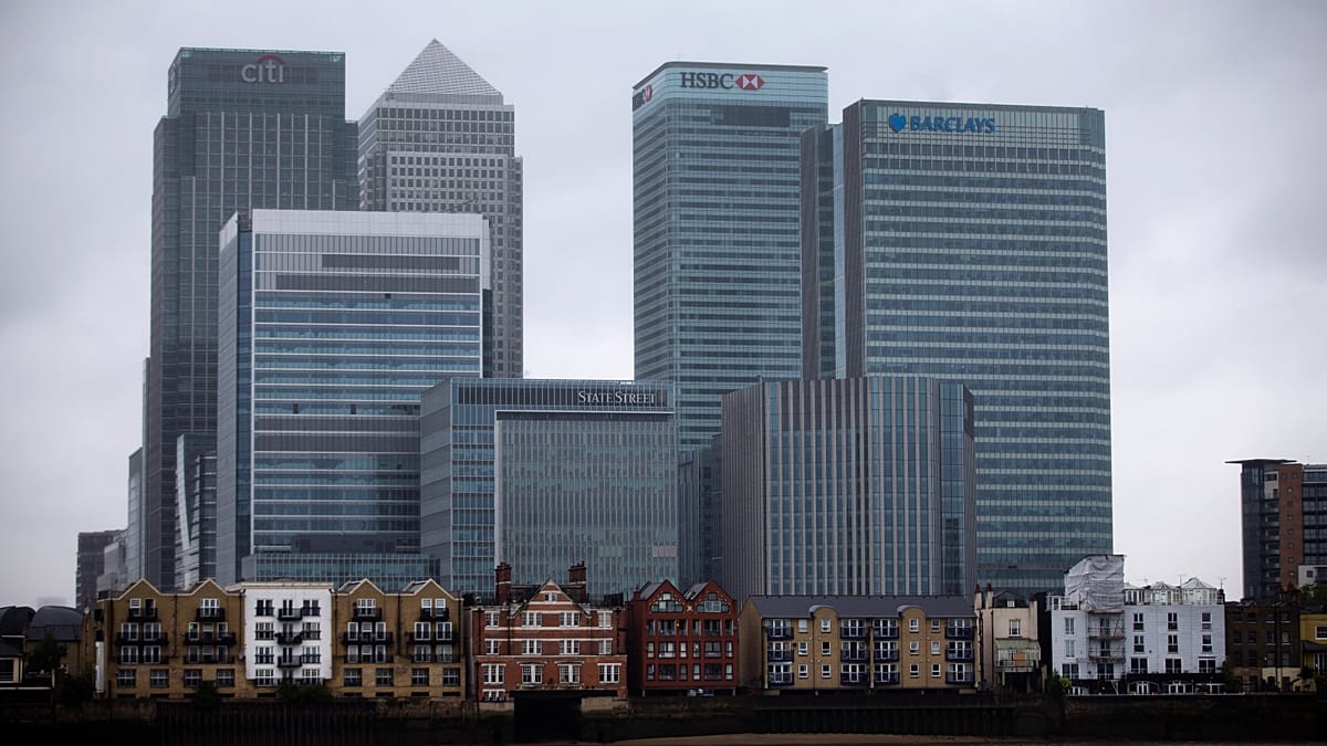Bank of England-area financial district representing the UK banking sector