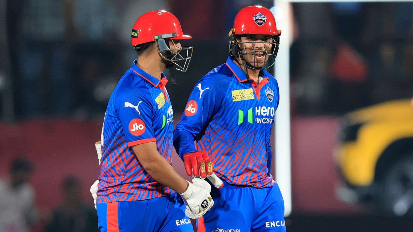 Delhi Capitals players in action at Dharamshala